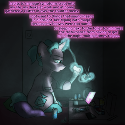 Size: 800x800 | Tagged: safe, artist:captainhoers, oc, oc only, oc:candy chip, pony, unicorn, the sunjackers, cyberpunk, female, literal diabetes, mare