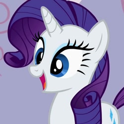 Size: 720x720 | Tagged: safe, screencap, rarity, pony, unicorn, g4, sisterhooves social, cropped, smiling, solo