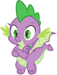 Size: 374x492 | Tagged: safe, edit, edited screencap, editor:pascalmulokozi2, screencap, spike, dragon, g4, background removed, crossed arms, flying, male, not a vector, simple background, solo, transparent background, winged spike, wings