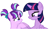 Size: 1316x758 | Tagged: safe, artist:swiftgaiathebrony, starlight glimmer, twilight sparkle, alicorn, pony, g4, female, filly, filly starlight glimmer, foal, parent:twilight sparkle, simple background, twilight sparkle (alicorn), white background, younger