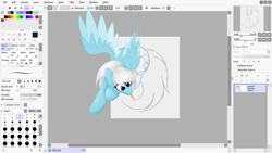 Size: 10972x6172 | Tagged: safe, artist:feather_bloom, oc, oc:feather bloom(fb), oc:feather_bloom, pegasus, pony, complex background, drawn into existence, pencil, shading, sketch