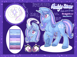 Size: 2224x1668 | Tagged: safe, artist:mychelle, oc, oc:moonlight shimmer, pony, unicorn, female, mare, reference sheet, solo