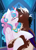 Size: 3600x5000 | Tagged: safe, artist:louyalpha, princess flurry heart, oc, oc:gritydice, alicorn, bat pony, bat pony alicorn, pegasus, pony, unicorn, g4, adult flurry heart, bat pony oc, bat wings, canon x oc, horn, kiss on the lips, kissing, wings