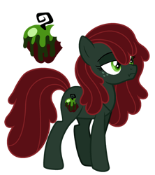 Size: 1024x1152 | Tagged: safe, artist:strawberry-spritz, oc, oc:poison apple, changepony, hybrid, base used, magical lesbian spawn, offspring, parent:applejack, parent:queen chrysalis, simple background, solo, transparent background