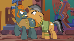 Size: 1920x1080 | Tagged: safe, screencap, quibble pants, earth pony, pony, g4, season 6, stranger than fan fiction, duo, duo male, henchmen, male, stallion