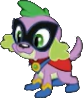 Size: 83x98 | Tagged: safe, edit, edited screencap, editor:pascalmulokozi2, screencap, spike, spike the regular dog, dog, equestria girls, equestria girls specials, g4, my little pony equestria girls: movie magic, background removed, humdrum costume, male, power ponies, simple background, solo, transparent background