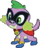 Size: 83x100 | Tagged: safe, edit, edited screencap, editor:pascalmulokozi2, screencap, spike, spike the regular dog, dog, equestria girls, equestria girls specials, g4, my little pony equestria girls: movie magic, background removed, humdrum costume, male, power ponies, simple background, solo, transparent background