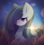 Size: 2250x2300 | Tagged: safe, artist:miryelis, marble pie, earth pony, pony, g4, blushing, cloud, field, heart, heart eyes, high res, looking at you, lying down, on side, sky, smiling, smiling at you, solo, sunset, wingding eyes