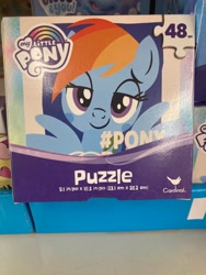 Size: 3024x4032 | Tagged: safe, rainbow dash, pegasus, pony, g4, official, merchandise, photo, puzzle, shelf, solo