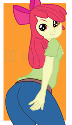 Size: 2984x5176 | Tagged: safe, artist:milkyboo898, apple bloom, human, equestria girls, g4, my little pony equestria girls: better together, apple bloom's bow, ass, bloom butt, bow, butt, female, hair bow, sexy, solo