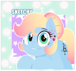 Size: 2780x2588 | Tagged: safe, artist:treblesketchofficial, oc, oc only, oc:treble sketch, earth pony, pony, earth pony oc, female, high res, smiling, solo