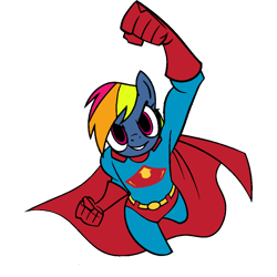 Size: 1000x1000 | Tagged: safe, artist:thatradhedgehog, rainbow dash, anthro, g4, dc comics, evil rainbow dash, male, simple background, solo, superman, transparent background, ultraman (dc)