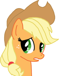 Size: 1568x2020 | Tagged: safe, artist:totalcrazyness101, applejack, earth pony, pony, g4, applejack's hat, bust, cowboy hat, female, hat, mare, simple background, solo, transparent background