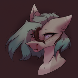 Size: 2048x2048 | Tagged: safe, artist:thelazyponyy, oc, oc only, earth pony, pony, blood, bust, ear fluff, earth pony oc, high res, nosebleed, solo