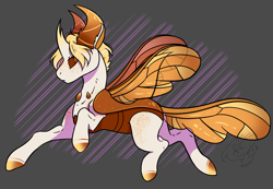 Size: 1925x1335 | Tagged: safe, alternate version, artist:thelazyponyy, oc, oc only, changedling, changeling, changedling oc, changeling oc, horn, solo, wings