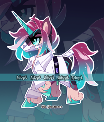 Size: 2219x2593 | Tagged: safe, artist:gkolae, oc, oc only, pony, unicorn, clothes, ethereal mane, high res, horn, male, raised hoof, stallion, starry mane, tail, tail wrap, unicorn oc, unshorn fetlocks, zoom layer