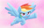 Size: 1920x1238 | Tagged: safe, artist:yhel rogero, artist:yhelrogero, rainbow dash, pegasus, pony, g4, female, flying, pink background, simple background, solo