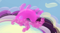 Size: 1920x1080 | Tagged: safe, artist:purblehoers, pinkie pie, abstract, balloon, balloon animal, bubble, solo