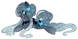 Size: 1280x645 | Tagged: safe, artist:crystal-tranquility, oc, oc only, oc:raina, original species, pond pony, closed species, female, lying down, mare, prone, simple background, solo, transparent background