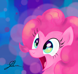 Size: 840x800 | Tagged: dead source, safe, artist:crimson-pegasus-7, pinkie pie, earth pony, pony, g4, bust, female, mare, open mouth, open smile, portrait, smiling, solo