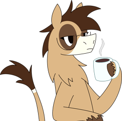 Size: 2019x1999 | Tagged: safe, artist:emc-blingds, oc, oc only, pony, bust, chest fluff, frown, glasses, hoof hold, leonine tail, male, simple background, solo, stallion, tail, transparent background, unamused, unshorn fetlocks