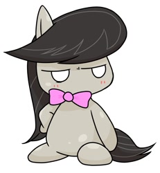 Size: 1111x1201 | Tagged: safe, artist:batipin, octavia melody, earth pony, pony, g4, chibi, female, mare, simple background, solo, unamused, white background