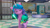 Size: 2388x1334 | Tagged: safe, screencap, izzy moonbow, sparky sparkeroni, dragon, pony, unicorn, g5, growing pains, my little pony: make your mark, my little pony: make your mark chapter 2, spoiler:g5, cabinet, checkered floor, derp, desk, dragonfire, fire, jail cell, map, police station, rug, tiled floor