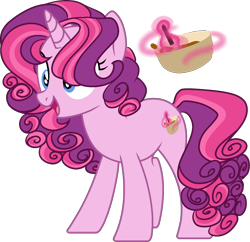 Size: 1544x1492 | Tagged: safe, artist:dayspring-dawnyt, oc, pony, unicorn, base used, female, magical lesbian spawn, mare, offspring, parent:pinkie pie, parent:starlight glimmer, parents:glimmerpie, simple background, solo, transparent background