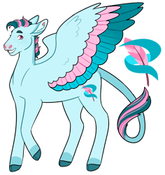 Size: 1280x1358 | Tagged: safe, artist:s0ftserve, oc, oc only, oc:springtide, pegasus, pony, colored wings, male, multicolored wings, offspring, parent:blossomforth, parent:thunderlane, parents:blossomlane, simple background, solo, stallion, transgender, transparent background, wings