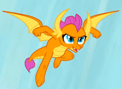 Size: 1033x754 | Tagged: safe, screencap, smolder, dragon, g4, uprooted, cropped, dragoness, female, solo, spread wings, wings