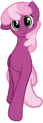 Size: 484x1380 | Tagged: safe, alternate version, artist:aquamuro, cheerilee, earth pony, pony, g4, cute, female, full body, happy, looking at you, mare, one ear down, owo, simple background, solo, style emulation, transparent background, two toned hair