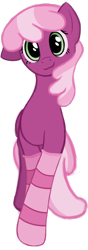 Size: 484x1380 | Tagged: safe, alternate version, artist:aquamuro, cheerilee, earth pony, pony, g4, clothes, cute, female, full body, happy, looking at you, mare, one ear down, owo, simple background, socks, solo, striped socks, style emulation, transparent background, two toned hair