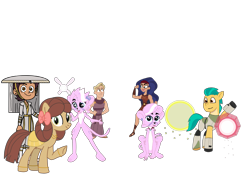 Size: 2388x1668 | Tagged: safe, artist:chanyhuman, diamond tiara, hitch trailblazer, yona, cheetah, earth pony, fairy, human, pony, equestria girls, g4, g5, my little pony: tell your tale, she's all yak, amazon, amazonian, amulet, cheetah (dc comics), clothes, cosplay, costume, crossover, crossplay, dc comics, dc superhero girls, demi-god, description is relevant, diamond crown, diana prince, disney, female, hercules, jewelry, link in description, luz noceda (the owl house), megara, mortal kombat, muscles, muscular female, ponified, pony yona, reversed gender roles equestria, role reversal, rule 63, scythian, self paradox, show accurate, simple background, sonic adventure, species swap, steve trevor, the legend of zelda, the owl house, tikal, transparent background, vector, werecat, wonder woman