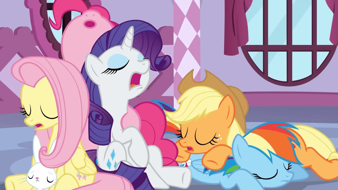 safe, screencap, angel bunny, applejack, fluttershy, pinkie pie, rainbow da...