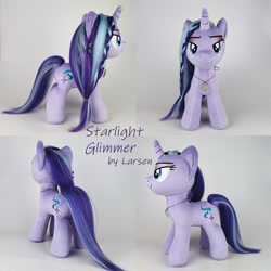 Size: 800x800 | Tagged: safe, artist:larsen toys, starlight glimmer, pony, unicorn, g4, craft, female, irl, mare, multiple views, photo, plushie, smiling, solo, toy