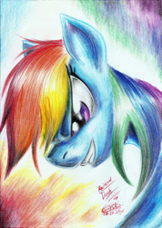 Size: 1660x2338 | Tagged: safe, artist:3500joel, rainbow dash, pony, g4, solo, traditional art