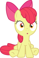 Size: 3000x4404 | Tagged: safe, artist:cloudy glow, apple bloom, earth pony, pony, bloom & gloom, g4, .ai available, :o, blame, female, filly, foal, open mouth, simple background, sitting, solo, transparent background, vector