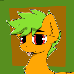 Size: 2000x2000 | Tagged: safe, artist:monycaalot, oc, oc only, oc:galder rust, pegasus, pony, :p, commission, eyebrows, eyebrows visible through hair, high res, icon, lidded eyes, looking at you, male, raspberry, smug, solo, tongue out, ych result