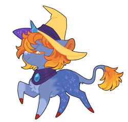 Size: 1024x980 | Tagged: safe, artist:azure-art-wave, oc, oc only, oc:sundae split, pony, unicorn, chibi, hat, simple background, solo, transparent background, witch hat