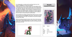 Size: 1586x815 | Tagged: safe, artist:lummh, artist:ternonadime, oc, oc only, oc:rosalie, pony, comic:the lost sun, magicorn, reference sheet, solo, text, wiki