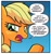 Size: 750x792 | Tagged: safe, artist:tony fleecs, idw, applejack, earth pony, pony, g4, my little pony: friends forever, spoiler:comic, apple, dialogue, female, mare, solo, that pony sure does love apples