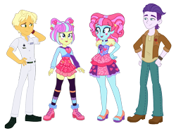 Size: 1313x978 | Tagged: safe, artist:gmaplay, artist:maretrick, edit, vector edit, dirk thistleweed, kiwi lollipop, ragamuffin (g4), supernova zap, human, accountibilibuddies, equestria girls, equestria girls series, g4, my little pony equestria girls: choose your own ending, my little pony equestria girls: spring breakdown, spoiler:eqg series (season 2), accountibilibuddies: rainbow dash, belt, clothes, denim, double date, female, freckles, jacket, jeans, k-lo, legs, male, open toe shoes, open-toed shoes, pants, postcrush, raganova, shipping, shirt, shoes, simple background, skirt, socks, straight, su-z, thigh highs, thigh socks, thistlepop, transparent background, vector, watch, wristband, zettai ryouiki