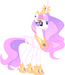 Size: 6902x8075 | Tagged: safe, artist:just-silvushka, artist:orin331, artist:shootingstarsentry, princess celestia, alicorn, pony, g4, alternate universe, base used, female, mare, queen, queen celestia, simple background, smiling, solo, transparent background