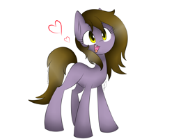 Size: 2500x2000 | Tagged: safe, artist:meotashie, oc, oc only, oc:fjora, earth pony, pony, earth pony oc, fangs, female, heart, high res, open mouth, simple background, solo, white background