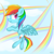 Size: 2300x2300 | Tagged: safe, artist:meotashie, rainbow dash, pegasus, pony, g4, high res, rainbow trail, sky, solo