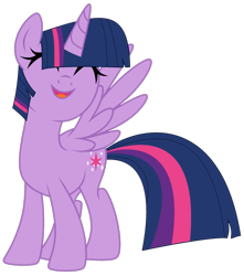 Size: 1969x2224 | Tagged: safe, artist:mint-light, artist:twilyisbestpone, twilight sparkle, alicorn, pony, g4, adorkable, base used, cute, dork, eyes closed, female, happy, mare, open mouth, open smile, pegasus wings, simple background, smiling, solo, spread wings, transparent background, twiabetes, twilight sparkle (alicorn), wings