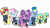 Size: 5459x3008 | Tagged: safe, artist:php170, barley barrel, kerfuffle, petunia petals, pickle barrel, sunny skies, torque wrench, earth pony, pegasus, pony, unicorn, fallout equestria, g4, my little pony: friendship is magic, my little pony: rainbow roadtrip, absurd resolution, amputee, atorqueable, bandana, barleybetes, barrel twins, brother and sister, clothes, colt, cute, ear piercing, fallout, female, filly, flower, flower in hair, foal, freckles, fufflebetes, glasses, group, hat, jewelry, jumpsuit, looking at you, male, mare, mayor, movie accurate, one eye closed, overalls, picklebetes, piercing, pincushion, pipboy, prosthetic leg, prosthetic limb, prosthetics, puppy dog eyes, raised hoof, scar, scrunchie, show accurate, shy, shy smile, siblings, simple background, smiling, smiling at you, stallion, tail, tail wrap, top hat, transparent background, twins, vault suit, vector, vest, wall of tags, wink