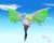 Size: 17184x13664 | Tagged: safe, artist:lullabyjak, spike, oc, oc:rachel, dragon, human, anthro, g4, clothes, cloud, flying, human oc, piggyback ride