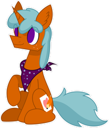 Size: 2264x2648 | Tagged: safe, artist:emc-blingds, oc, oc only, pony, unicorn, ear fluff, high res, horn, male, neckerchief, raised hoof, simple background, smiling, solo, stallion, transparent background, unicorn oc