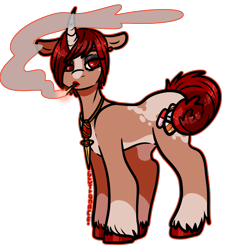 Size: 1551x1641 | Tagged: safe, artist:sexygoatgod, oc, oc only, oc:sweet addiction, pony, unicorn, cigarette, eyeshadow, female, knife, makeup, mare, offspring, parent:oc:banshee bye, parent:oc:candy crack, parents:oc x oc, simple background, smoking, solo, transparent background